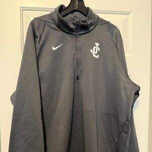 Nike Mens DRY FIT quarter zip up jacket jesuit cruisaders size XL grey